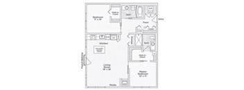 Annex 656 Floor Plan with 1061 Sq. Ft. at 275 on the Park, St. Louis, MO, 63108
