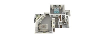 a furnished floor plan of a 3 bedroom apartment