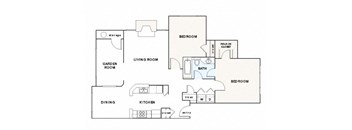 B1 Floor Plan at The Grove Germantown Apartments, Tennessee, 38138