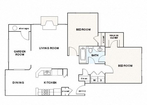 B1 Floor Plan at The Grove Germantown Apartments, Tennessee, 38138