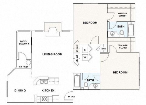 B2 Floor Plan at The Grove Germantown Apartments, Germantown, TN 38138 ?
