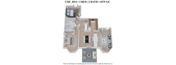 2 bedroom 2 bathroom Floor plan K at The Embassy, St. Louis, 63108