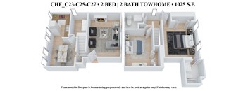 2 bedroom 2 bathroom Floor plan E at The Embassy, St. Louis, 63108