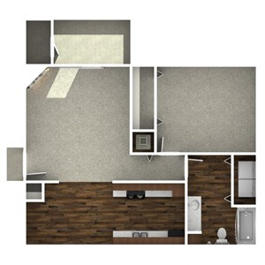 an overhead view of our studio apartment at university gardens in tempe