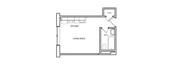Congress 256 Floor Plan with 256 Sq. Ft. at 275 on the Park, St. Louis