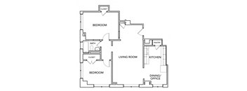 Congress 900 Floor Plan with 900 Sq. Ft. at 275 on the Park, Missouri, 63108