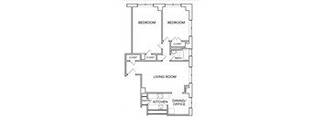 Congress 900 Floor Plan with 900 Sq. Ft. at 275 on the Park, St. Louis, MO