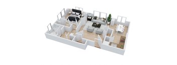 1 bedroom 1 bathroom Floor plan C at The Embassy, St. Louis, 63108