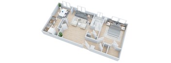 1 bedroom 1 bathroom Floor plan at The Embassy, St. Louis, 63108