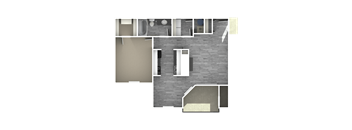 1 bed 1 bath Floor Plan at Runaway Bay, Ohio, 43204