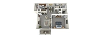 this is a 3d floor plan of a 752 square foot 1 bedroom apartment at the