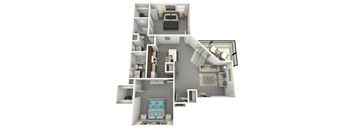 this is a 3d floor plan of a 752 square foot 1 bedroom apartment at the