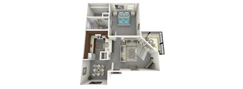 Poplar Floor Plan at The Nova Apartments, Memphis