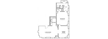 Senate 935 Floor Plan with 935 Sq. Ft. at 275 on the Park, St. Louis, MO, 63108