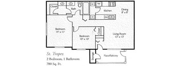 St Tropez Floor Plan at Island Club, Columbus, 43235