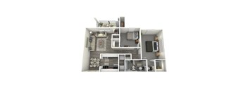 2 bed 1 bath StTropez Floor Plan at Island Club, Ohio