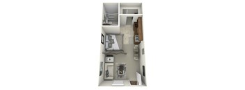 Studio North Floor Plan  at Karric Place of Dublin, Dublin, 43016