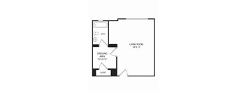Westmoreland Nano 370 Floor Plan with 370 Sq. Ft. at 275 on the Park, St. Louis, Missouri