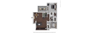 Cedar Floor Plan with 982 Sq. Ft. at The Vale, Cordova, TN, 38018