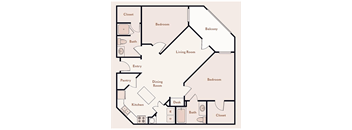 a floor plan of a bedroom apartment