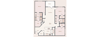 The-St-James Floor Plan at Bristol On Union Apartment Homes, Memphis, TN, 38104