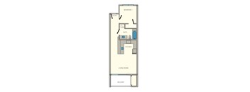 1 bed 1 bath A Floor Plan at Aviator at Brooks, San Antonio, Texas