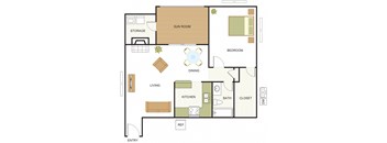 Unit A1 - one bed, one bath E at Newport Apartments, Texas, 75062