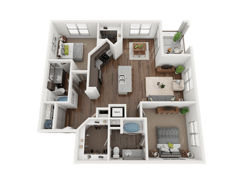 B4 Floor Plan at The Grand at Stonecreek, San Marcos, TX, 78666