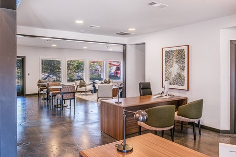 A conference room with a long table and chairs at Water Ridge Apartments , Texas, 75061