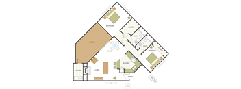 2 bed 2 bath floor plan A at Newport Apartments, Irving