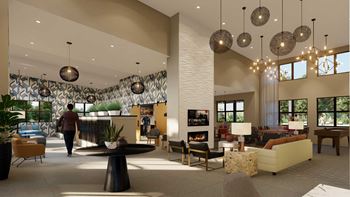 a person walking through the lobby of a hotel at The Virginia, Seguin, 78155