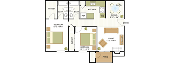 B1 Floor Plan at Sunset Canyon, Texas, 78232
