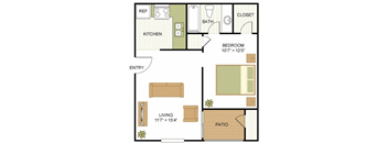 SC- Efficiency Floor Plan at Sunset Canyon, San Antonio, TX