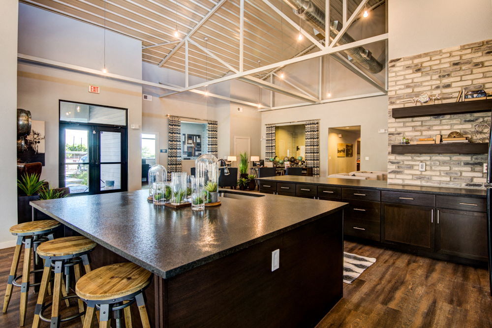 Trendy Clubhouse kitchen at Aviator at Brooks, San Antonio, 78235