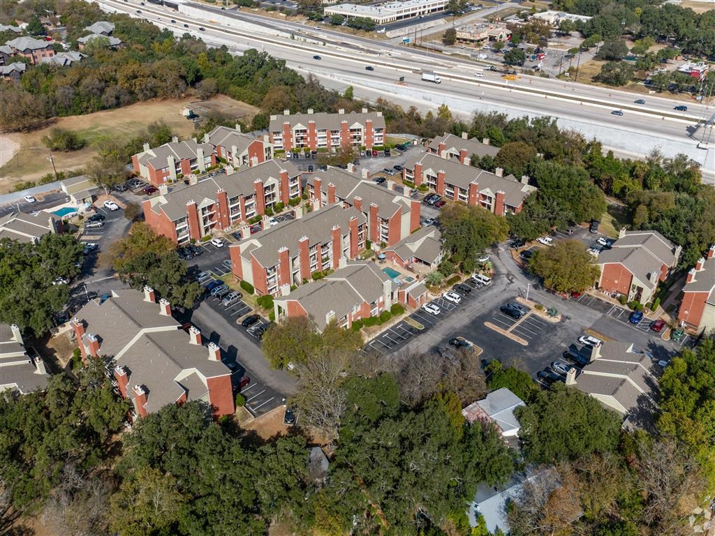 Aerial View Of Community at Wildwood Apartments, CLEAR Property Management, Texas