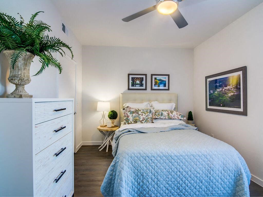 Bedroom With Ceiling Fan at Aviator at Brooks, San Antonio, Texas