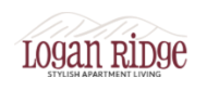 The image is a logo for "Logan Ridge Stylish Apartment Living".