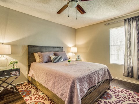Bedroom With Expansive Windows at Newport Apartments, Irving, TX, 75062