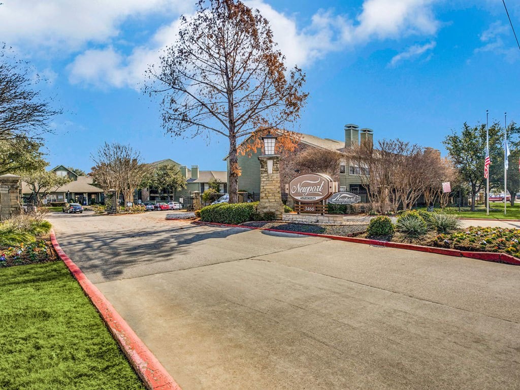 Apartments Entrance at Newport Apartments, Irving, Texas