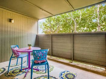 Patio Area at Newport Apartments, Irving, TX, 75062