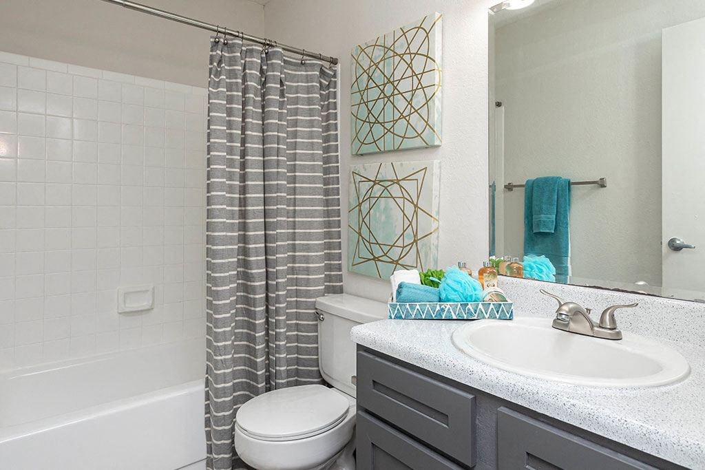 a bathroom with a toilet sink and bathtub  at Sunset Canyon, San Antonio, TX, 78232