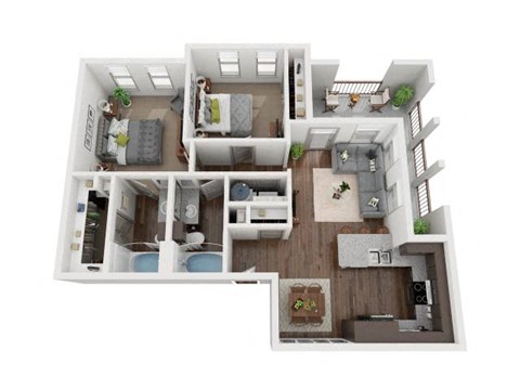 B1a Floor Plan at The Grand at Stonecreek, San Marcos, TX, 78666