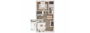 a floor plan of a house with a bedroom and a bathroom