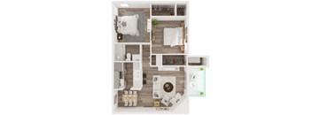 a floor plan of a house with a clock on it