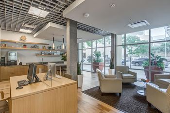 the lobby or reception area downtown