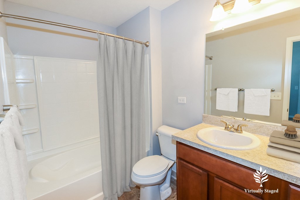 Bathroom at Olentangy Reserve Apartments in Olentangy School District in Lewis Center