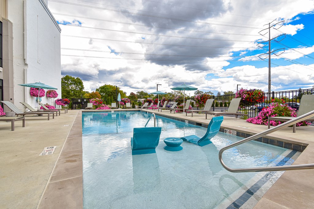 Pool at Landmark Lofts Apartments in Hilliard Ohio