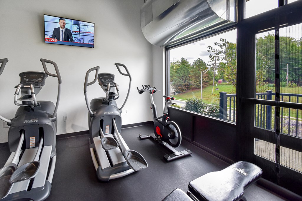 Fitness Center Gym at Landmark Lofts Apartments in Hilliard Ohio