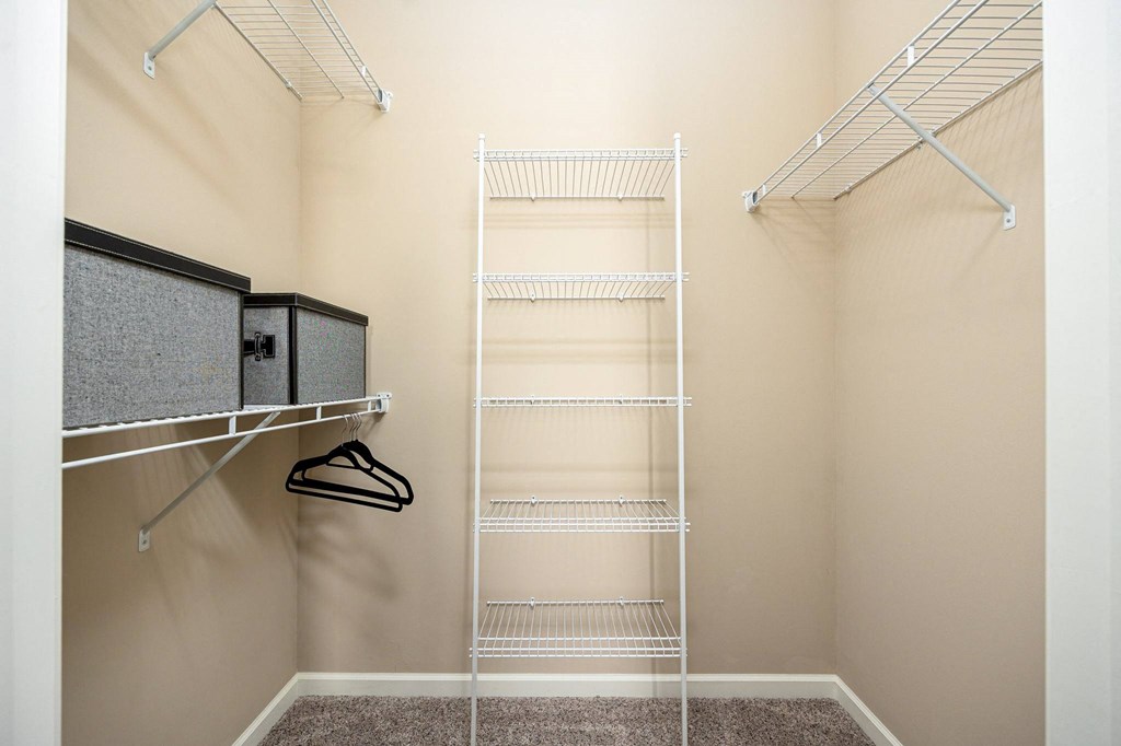the spacious closets in every apartment at the flats at west end apartments