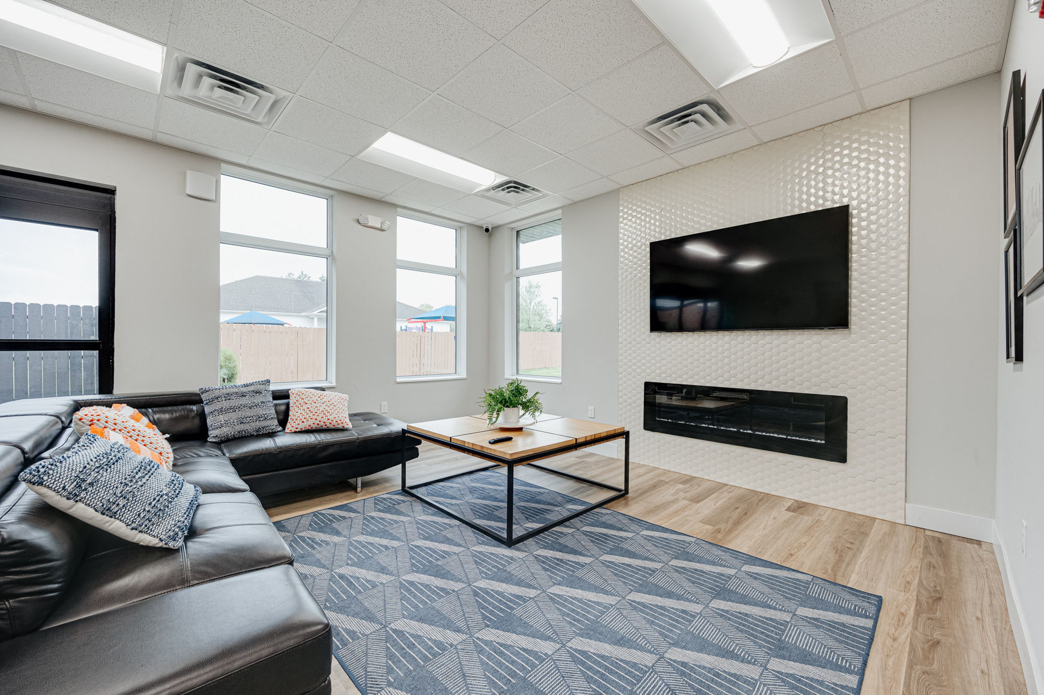 the preserve at gateway living room with couches and a tv